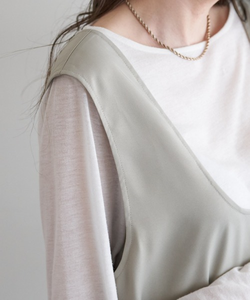 DISCOAT（ディスコート）の「《新色追加》【WEB限定】前後2wayUネックジャンスカ（ジャンパースカート・レディース・グレイッシュベージュ/ブラック/グレー・FREE）」の17枚目の写真