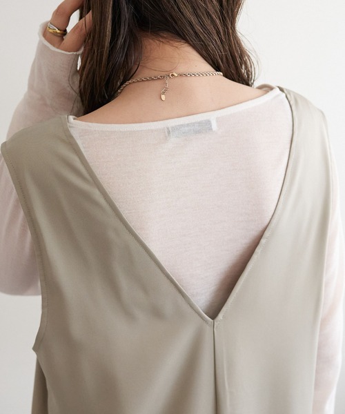 DISCOAT（ディスコート）の「《新色追加》【WEB限定】前後2wayUネックジャンスカ（ジャンパースカート・レディース・グレイッシュベージュ/ブラック/グレー・FREE）」の11枚目の写真