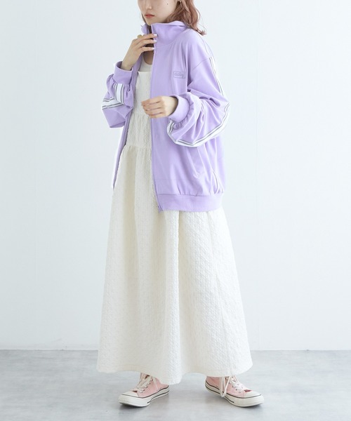 w closet フリルラインジャケットネイビー ジャージ トラックジャケット 2サイズ展開】フリルラインジャケット（その他アウター）｜w