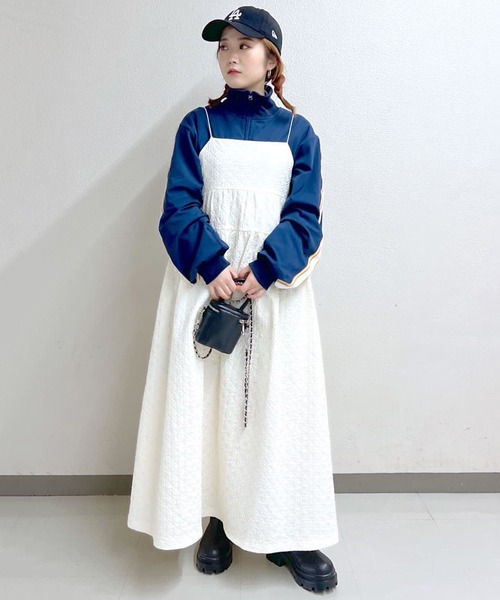 w closet フリルラインジャケットネイビー ジャージ トラックジャケット 2サイズ展開】フリルラインジャケット（その他アウター）｜w