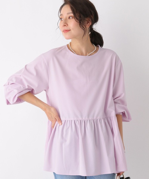 LEPSIM(レプシィム)の「ペプラムチュニックブラウス 175286(シャツ/ブラウス・レディース・オフホワイト/ネイビー/ライトピンク・FREE)」の2枚目の写真