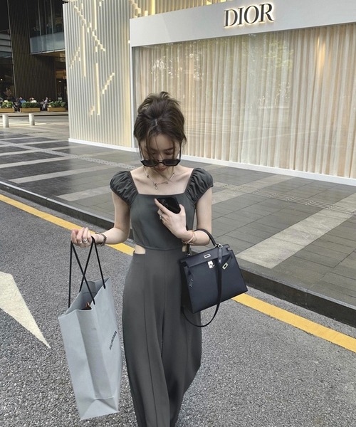 Jewelobe（ジュエローブ）の「ウエストカットオールインワン（つなぎ/オールインワン・レディース・ブラック/グレー・S/M）」の9枚目の写真