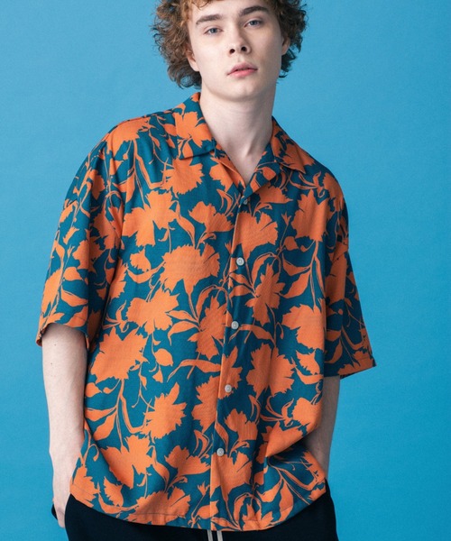 DANKE SCHON（ダンケシェーン）の「Dankeschon/ダンケシェーン/Flower Butcher（シャツ/ブラウス・メンズ・ホワイト/オレンジ系その他/ネイビー/ベージュ・F）」の4枚目の写真