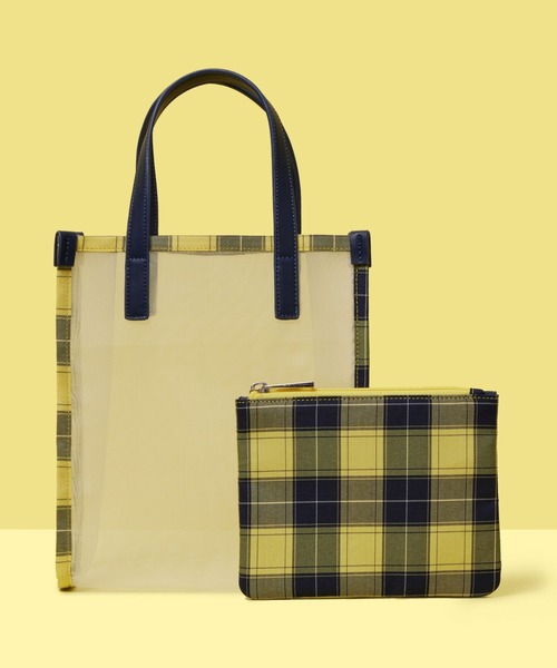 FOREVER 21（フォーエバー トゥエンティーワン）の「ポーチ付きメッシュトートバッグ（トートバッグ・レディース・イエロー/グリーン系その他/スカイブルー/ブラック・FREE）」の4枚目の写真