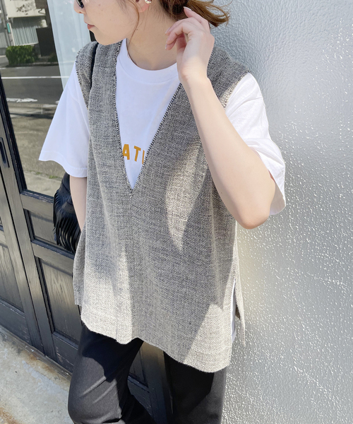 美品✨ スピックアンドスパン　23SS リネンツイードベスト Vネック　日本製 Spick & Span｜リネンブレンドツイードベスト | Rakuten Fashion