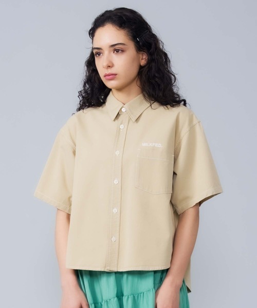 MILKFED.(ミルクフェド)の「WORK SHIRT(シャツ/ブラウス・レディース・オフホワイト/ライトパープル/ベージュ・ONE SIZE)」の19枚目の写真