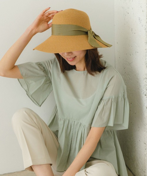 RODE SKO（ロデスコ）の「洗えるたためるリボンハット（ハット・レディース・ブラック/アイボリー/ブラウン/ミント・ONE）」の13枚目の写真