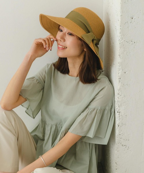 RODE SKO（ロデスコ）の「洗えるたためるリボンハット（ハット・レディース・ブラック/アイボリー/ブラウン/ミント・ONE）」の14枚目の写真