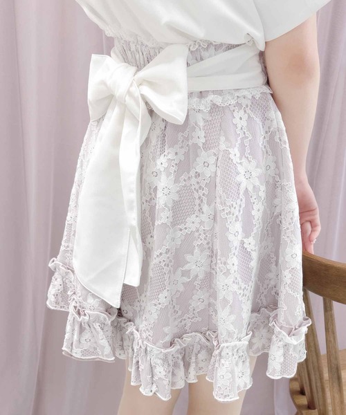 ROJITA（ロジータ）の「総レースビジュベルトスカート（スカート・レディース・ピンク/パープル/ブラック・FREE）」の22枚目の写真