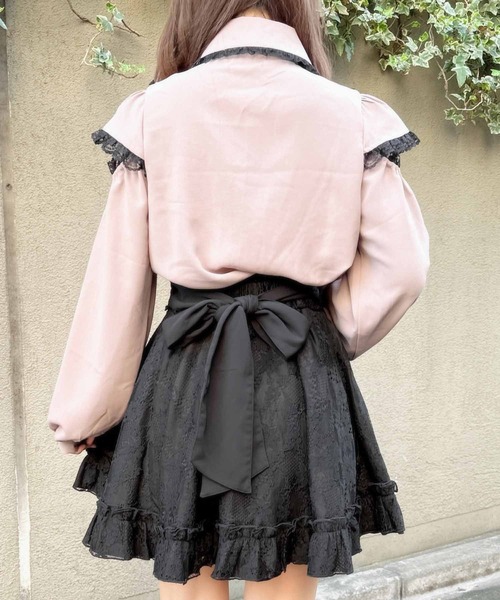 ROJITA（ロジータ）の「総レースビジュベルトスカート（スカート・レディース・ピンク/パープル/ブラック・FREE）」の4枚目の写真