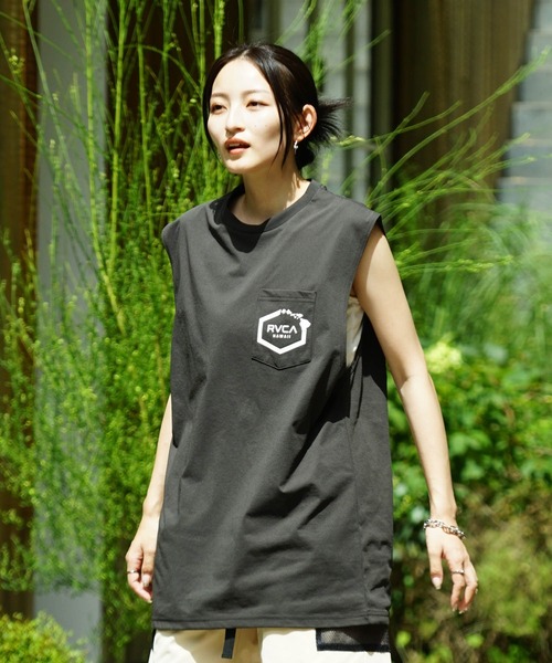 RVCA（ルーカ）の「RVCA メンズ 【SURF】 HAWAII SURF TANK 【2023年夏モデル】/ルーカタンクトップラッシュガード(水着)（ラッシュガード・メンズ・ホワイト/ブラック/ブラックミックス・SMALL/MEDIUM/LARGE/X-LARGE）」の3枚目の写真