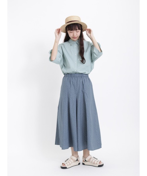 Samansa Mos2（サマンサ モスモス）の「【接触冷感】いつも涼しくゆらゆらフレアパンツ（その他パンツ・レディース・ブルー/ベージュ/ネイビー/ブラック・ﾌﾘ-）」の8枚目の写真