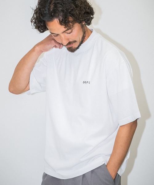 UVカット吸水速乾 フェザープリントモックネックT GOLF】カミフロゴプリントモックネックTシャツ(吸水速乾・UV