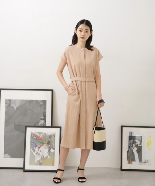 LB.04/前開きフレンチスリーブワンピース