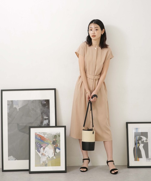 LB.04/前開きフレンチスリーブワンピース