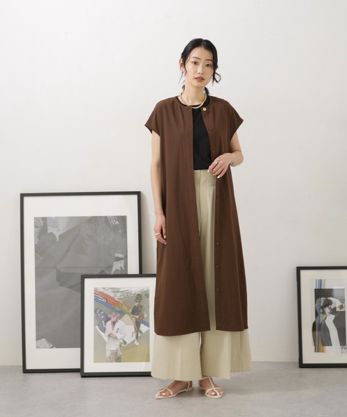 LB.04/前開きフレンチスリーブワンピース