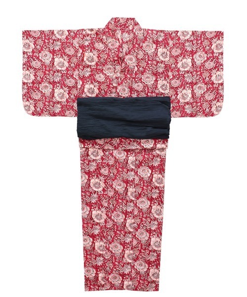 チチカカ（チチカカ）の「Shanti Shanti ディンティブロックプリント浴衣セット【WEB限定】（浴衣・レディース・レッド/ブラウン/グリーン・FREE）」の3枚目の写真