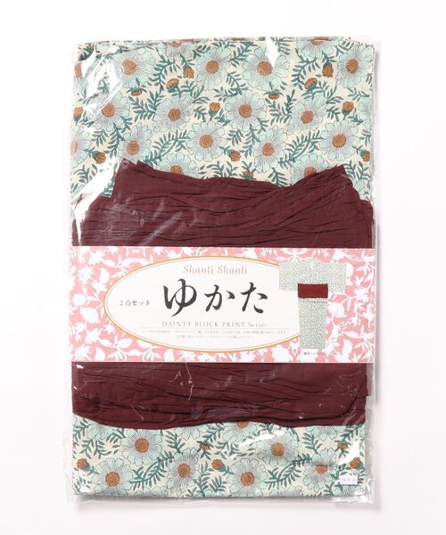 チチカカ（チチカカ）の「Shanti Shanti ディンティブロックプリント浴衣セット【WEB限定】（浴衣・レディース・レッド/ブラウン/グリーン・FREE）」の9枚目の写真