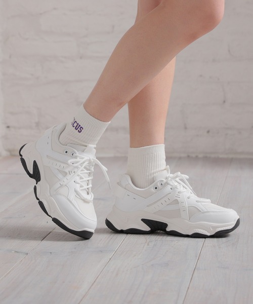 Honeys（ハニーズ）の「厚底ソールスニーカー（スニーカー・レディース・グレー/ブラック/アイボリー/ホワイト/ライトグレー・S/M/L/LL）」の19枚目の写真