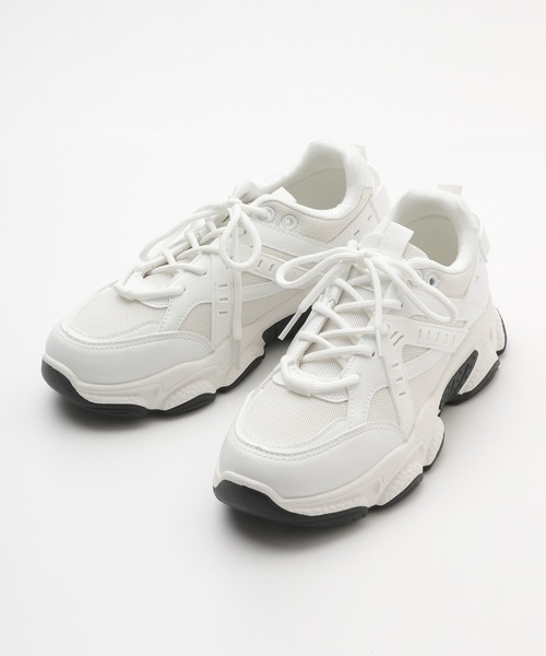 Honeys（ハニーズ）の「厚底ソールスニーカー（スニーカー・レディース・グレー/ブラック/アイボリー/ホワイト/ライトグレー・S/M/L/LL）」の12枚目の写真