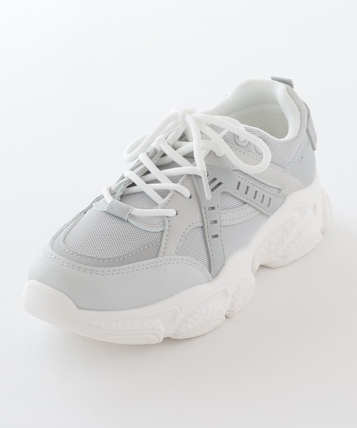 Honeys（ハニーズ）の「厚底ソールスニーカー（スニーカー・レディース・グレー/ブラック/アイボリー/ホワイト/ライトグレー・S/M/L/LL）」の8枚目の写真