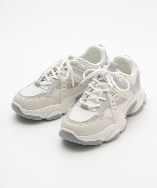 Honeys（ハニーズ）の「厚底ソールスニーカー（スニーカー・レディース・グレー/ブラック/アイボリー/ホワイト/ライトグレー・S/M/L/LL）」の17枚目の写真