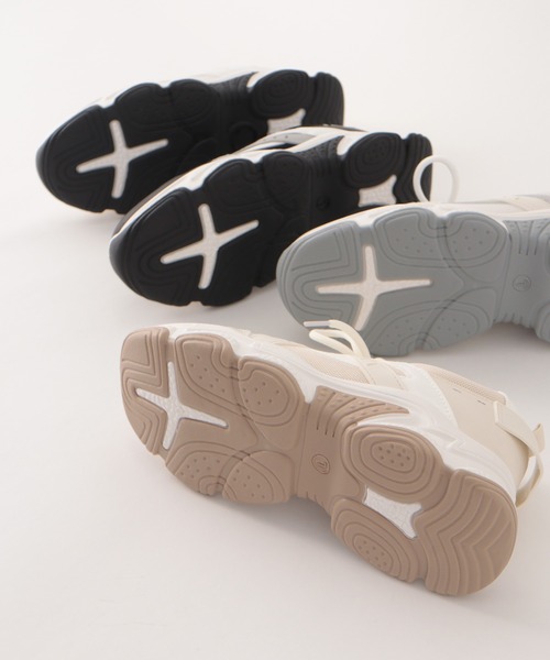 Honeys（ハニーズ）の「厚底ソールスニーカー（スニーカー・レディース・グレー/ブラック/アイボリー/ホワイト/ライトグレー・S/M/L/LL）」の14枚目の写真