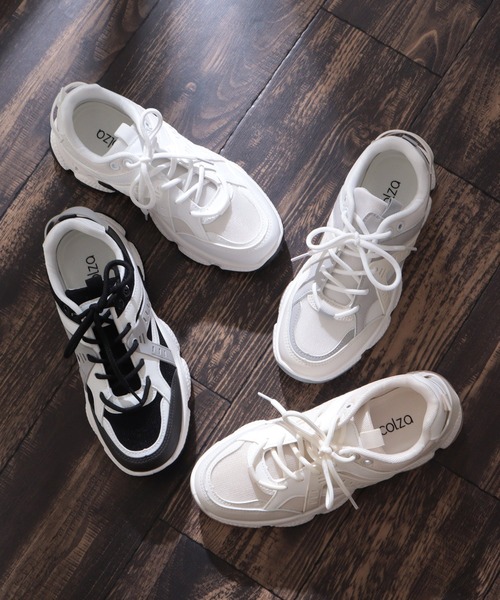 Honeys（ハニーズ）の「厚底ソールスニーカー（スニーカー・レディース・グレー/ブラック/アイボリー/ホワイト/ライトグレー・S/M/L/LL）」の18枚目の写真