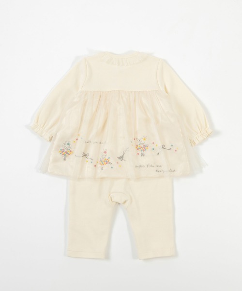 KP（ケーピー）の「バレリーナmimiちゃんのチュールドッキングカバーオール(Free 70-80cm)（ロンパース・キッズ・オフホワイト・FREE）」の2枚目の写真