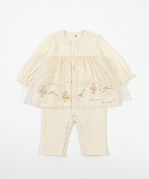 KP（ケーピー）の「バレリーナmimiちゃんのチュールドッキングカバーオール(Free 70-80cm)（ロンパース・キッズ・オフホワイト・FREE）」の8枚目の写真