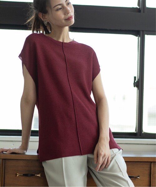 OPAQUE.CLIP（オペークドットクリップ）の「◆ボトルネックフレンチスリーブニット【洗える/抗ピリング】（ニット/セーター・レディース・ライトベージュ/カーキ/ブラック/チャコールグレー/ピンク/ピンク系・00）」の8枚目の写真