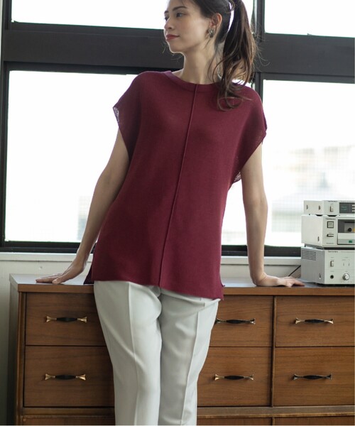 OPAQUE.CLIP（オペークドットクリップ）の「◆ボトルネックフレンチスリーブニット【洗える/抗ピリング】（ニット/セーター・レディース・ライトベージュ/カーキ/ブラック/チャコールグレー/ピンク/ピンク系・00）」の9枚目の写真