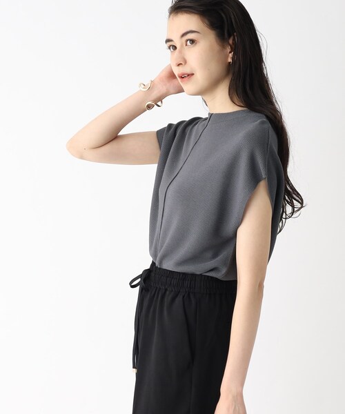 OPAQUE.CLIP（オペークドットクリップ）の「◆ボトルネックフレンチスリーブニット【洗える/抗ピリング】（ニット/セーター・レディース・ライトベージュ/カーキ/ブラック/チャコールグレー/ピンク/ピンク系・00）」の12枚目の写真