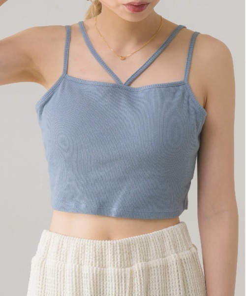 RETRO GIRL（レトロガール）の「ショートテレコキャミ（キャミソール・レディース・ブルー/ナチュラル/ブラック系その他/イエロー/ブラック・FREE）」の22枚目の写真