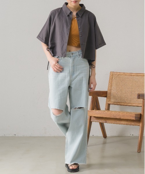 RETRO GIRL（レトロガール）の「ショートテレコキャミ（キャミソール・レディース・ブルー/ナチュラル/ブラック系その他/イエロー/ブラック・FREE）」の13枚目の写真