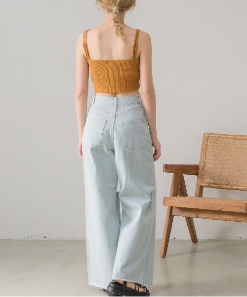 RETRO GIRL（レトロガール）の「ショートテレコキャミ（キャミソール・レディース・ブルー/ナチュラル/ブラック系その他/イエロー/ブラック・FREE）」の12枚目の写真