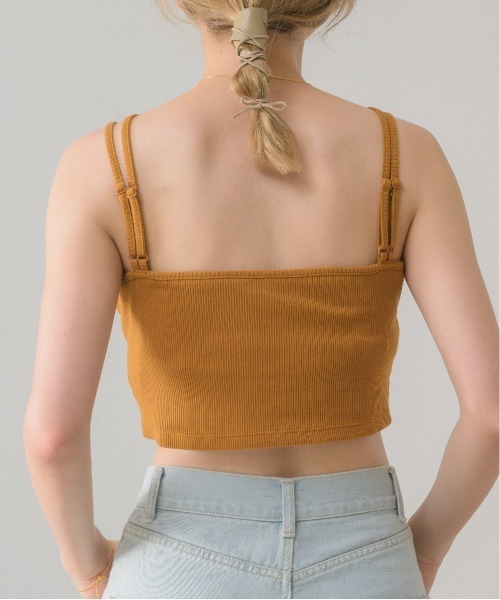 RETRO GIRL（レトロガール）の「ショートテレコキャミ（キャミソール・レディース・ブルー/ナチュラル/ブラック系その他/イエロー/ブラック・FREE）」の8枚目の写真