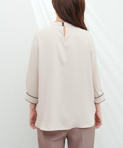 natural couture(ナチュラルクチュール)の「WEB限定 / ねじり配色ボウタイブラウス(シャツ/ブラウス・レディース・ベージュ/ラベンダー/サックスブルー/ブルー/ピンクベージュ・FREE)」の19枚目の写真