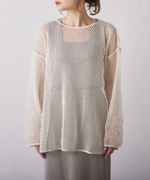 PUAL CE CIN（ピュアルセシン）の「メッシュプルオーバー（Tシャツ/カットソー・レディース・オフホワイト/ブラック・FREE）」の17枚目の写真