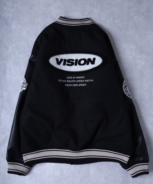 VISION STREET WEAR（ヴィジョンストリートウェア）の「【VISION STREET WEAR】メルトンPUスタジャン（スタジャン・メンズ・ブラック系2/ネイビー系2/その他1/ネイビー系1/ブラウン/ブラック系1/その他2・MEDIUM/LARGE/X-LARGE）」の9枚目の写真