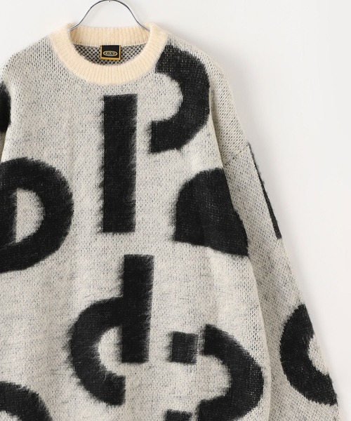 ddp(ディーディーピー)の「【ddp / ディーディーピー】ART GRAPHIC KNIT PULLOVER(ニット/セーター・メンズ・ブルー/ネイビー/ブラック/ホワイト系2/ホワイト系1/ベージュ・MEDIUM/LARGE)」の2枚目の写真