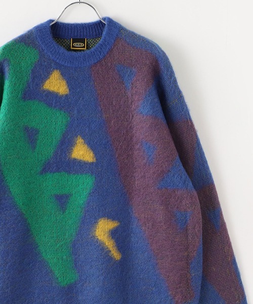 ddp(ディーディーピー)の「【ddp / ディーディーピー】ART GRAPHIC KNIT PULLOVER(ニット/セーター・メンズ・ブルー/ネイビー/ブラック/ホワイト系2/ホワイト系1/ベージュ・MEDIUM/LARGE)」の6枚目の写真