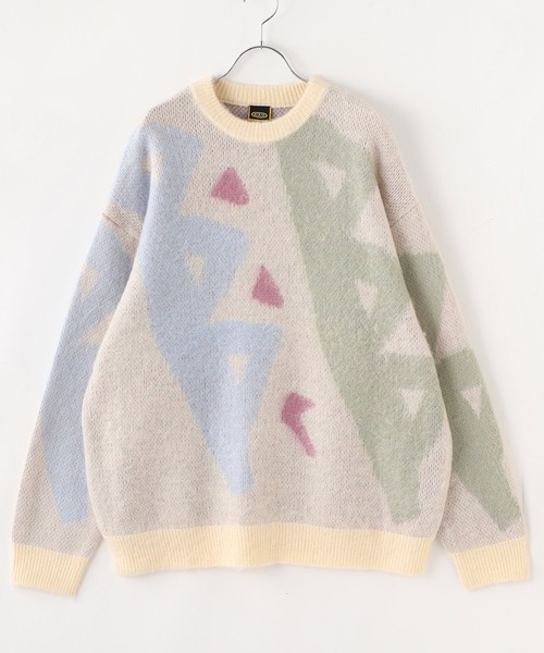 ddp(ディーディーピー)の「【ddp / ディーディーピー】ART GRAPHIC KNIT PULLOVER(ニット/セーター・メンズ・ブルー/ネイビー/ブラック/ホワイト系2/ホワイト系1/ベージュ・MEDIUM/LARGE)」の9枚目の写真