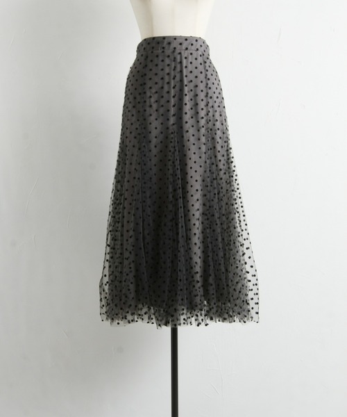 フロッキードットチュールスカート（スカート）｜&. NOSTALGIA（アンド