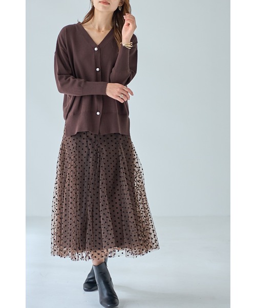 &. NOSTALGIA（アンドドットノスタルジア）の「フロッキードットチュールスカート（スカート・レディース・ブラック/チャコールグレー/ブラウン/アイボリー/グレー・M/S）」の18枚目の写真