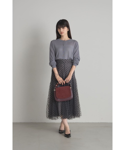 極美品　希少プロエンザスクーラー　変形ロングスカート　フロッキー　赤　イタリア製 リネン混ギャザーロングスカート スカート ロング[品番