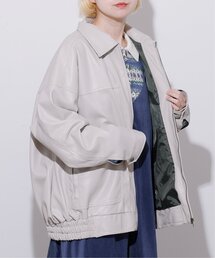 フェイクレザーブルゾン/ユニセックス可