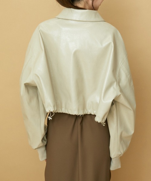 VIS(ビス)の「【洗える】ショートドロストレザージャケット(ブルゾン・レディース・ベージュ系その他/ピンク・FREE)」の16枚目の写真