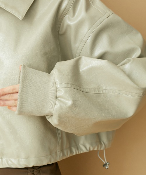 VIS(ビス)の「【洗える】ショートドロストレザージャケット(ブルゾン・レディース・ベージュ系その他/ピンク・FREE)」の19枚目の写真