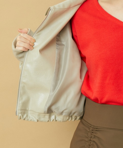 VIS(ビス)の「【洗える】ショートドロストレザージャケット(ブルゾン・レディース・ベージュ系その他/ピンク・FREE)」の22枚目の写真
